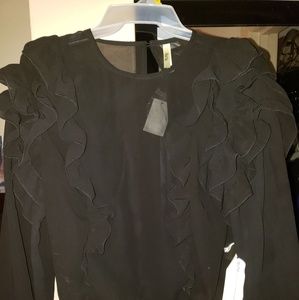 Black ruffle top